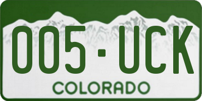 CO license plate 005UCK