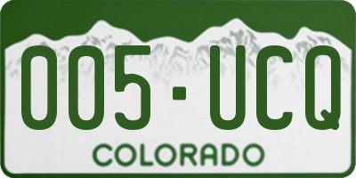 CO license plate 005UCQ