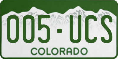 CO license plate 005UCS
