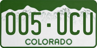 CO license plate 005UCU