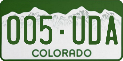 CO license plate 005UDA