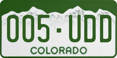 CO license plate 005UDD