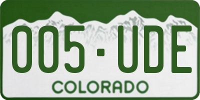CO license plate 005UDE