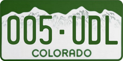 CO license plate 005UDL