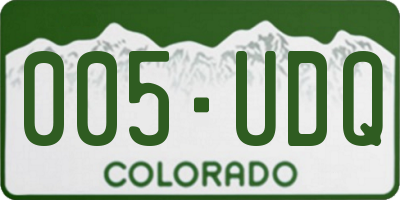 CO license plate 005UDQ