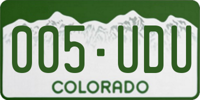 CO license plate 005UDU