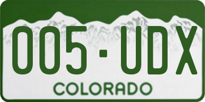 CO license plate 005UDX