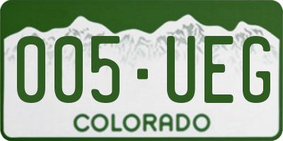CO license plate 005UEG