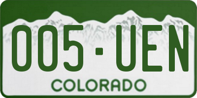 CO license plate 005UEN