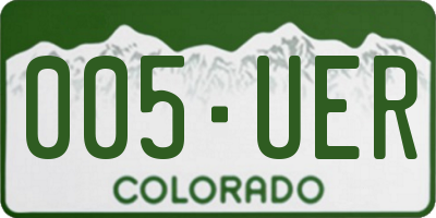 CO license plate 005UER