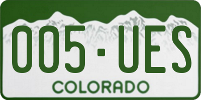 CO license plate 005UES
