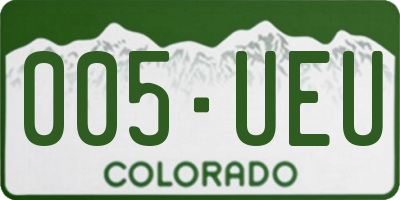 CO license plate 005UEU
