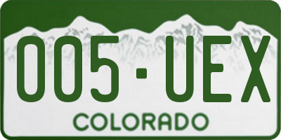 CO license plate 005UEX