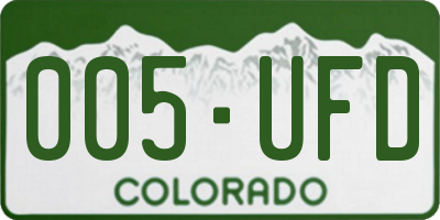 CO license plate 005UFD