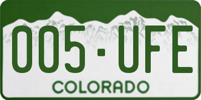 CO license plate 005UFE