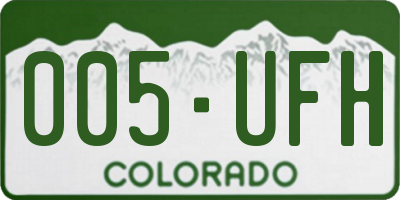 CO license plate 005UFH