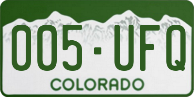 CO license plate 005UFQ