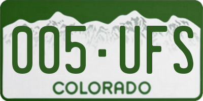CO license plate 005UFS