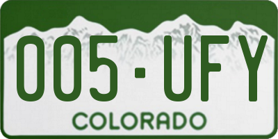 CO license plate 005UFY