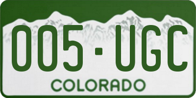 CO license plate 005UGC