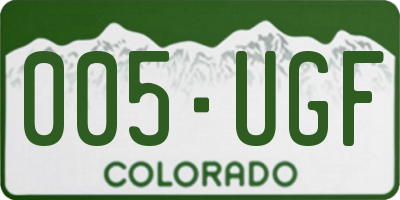 CO license plate 005UGF