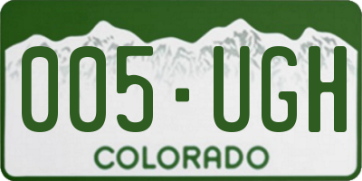 CO license plate 005UGH