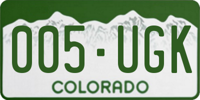 CO license plate 005UGK