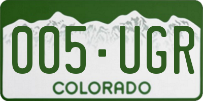 CO license plate 005UGR