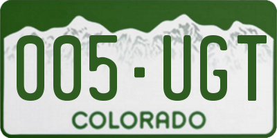 CO license plate 005UGT