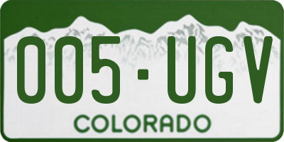 CO license plate 005UGV