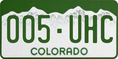 CO license plate 005UHC