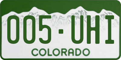 CO license plate 005UHI