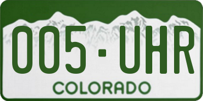 CO license plate 005UHR