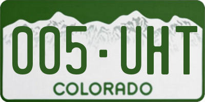 CO license plate 005UHT