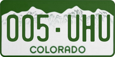CO license plate 005UHU
