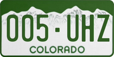 CO license plate 005UHZ