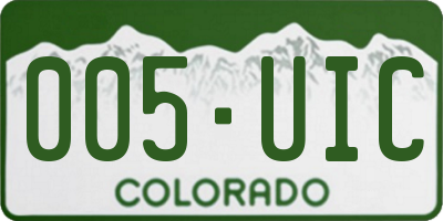 CO license plate 005UIC