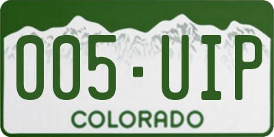 CO license plate 005UIP