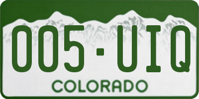 CO license plate 005UIQ