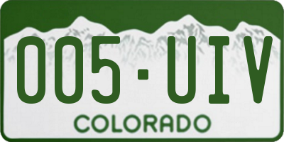 CO license plate 005UIV