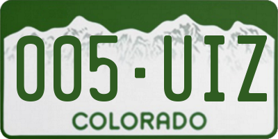 CO license plate 005UIZ