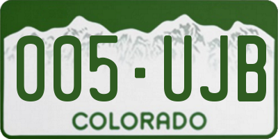 CO license plate 005UJB
