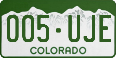 CO license plate 005UJE