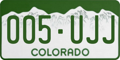 CO license plate 005UJJ