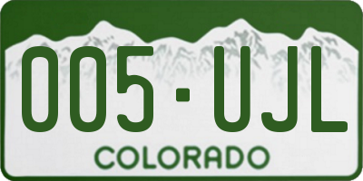 CO license plate 005UJL