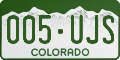 CO license plate 005UJS