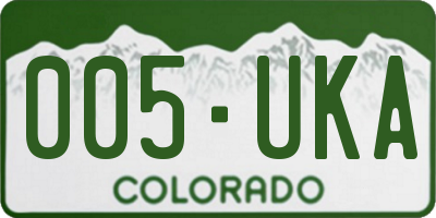 CO license plate 005UKA