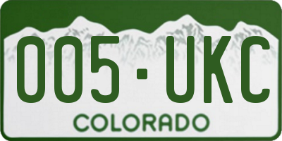 CO license plate 005UKC
