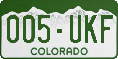 CO license plate 005UKF