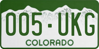 CO license plate 005UKG